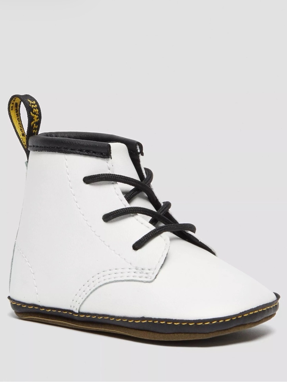 Doc Martens Baby 1460 Auburn Leather Booties in White